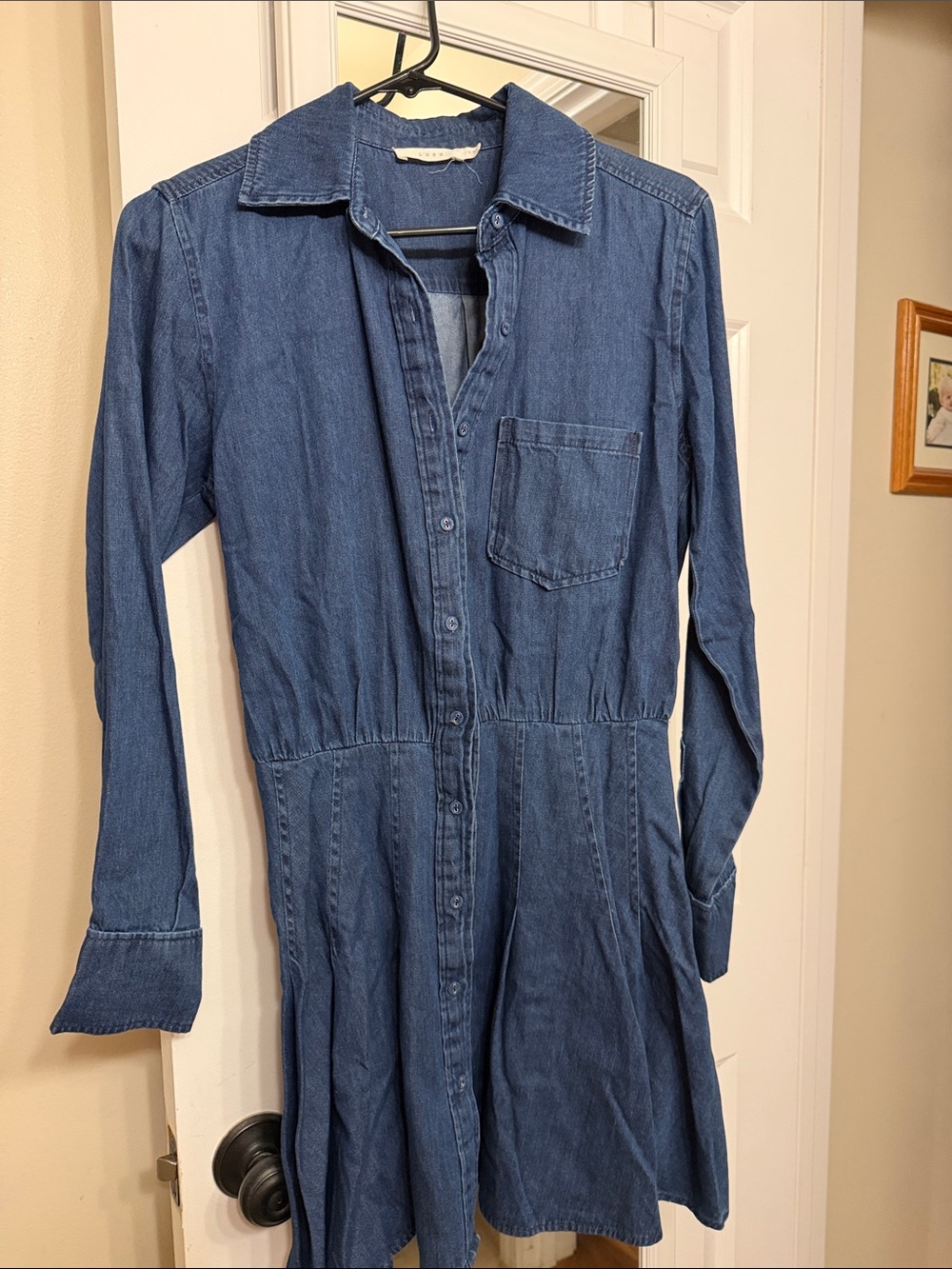 Lush Denim Shirt Dress - Blue